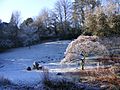 Bryngarw Country Park, Japanese garden in frost