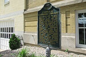 Cadillac Carnegie Library historic marker