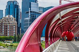 Calgary Peace Bridge with Red Ball