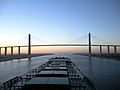 Capesize bulk carrier at Suez Canal Bridge
