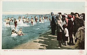 Children's bathing beach, Lincoln Park, Chicago, Illinois, 1905