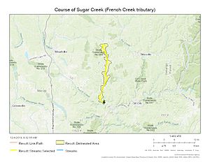 Course of Sugar Creek (French Creek tributary)