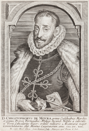 D. Christophorus de Moura, primus Castelrodrici Marchio (Nicolaus van der Horst, Coenrad Waumans, Pieter de Jode II).png