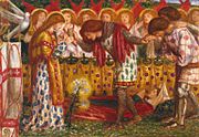 Dante Gabriel Rossetti - How Sir Galahad, Sir Bors and Sir Percival Were Fed with the Sanct Grael