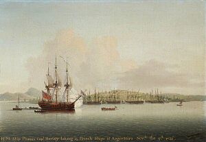 Dominic Serres (1722-1793) - Captain Augustus John Hervey (1724–1779), Later 3rd Earl of Bristol, in the 'Phoenix', Taking 14 French Ships at Argentiera, 9 November 1756 - 851776 - National Trust