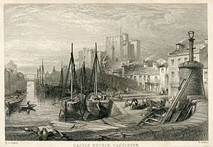 Engraving of Castle Rushen by W. Miller after W. L. Leitch