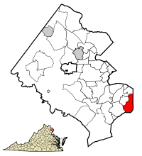 Location of Fort Hunt in Fairfax County, Virginia