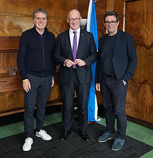 First Minister John Swinney met with the Mayor of Manchester, Andy Burnham and the Mayor of Liverpool, Steve Rotheram at St Andrew's House, Edinburgh on 13 August 2024