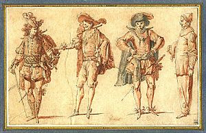 Four Commedia dell’Arte Figures claude-gillot