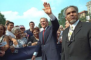 George W. Bush and John Street Philadelphia July 4 2001