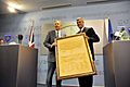 Hashim Thaci - Tony Blair with Declaration of Independence of Kosovo