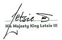 Letsie III's signature
