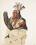 Karl Bodmer Upsichtä́, Mandan Man 1834