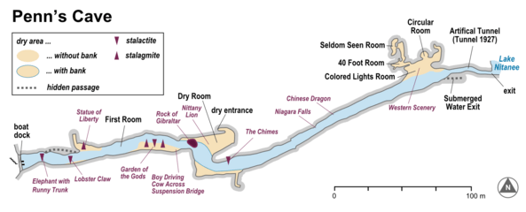 Karte Map Carte Penns Cave en