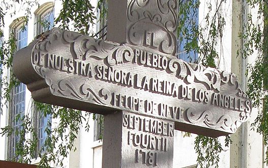 LA founding pueblo marker detail