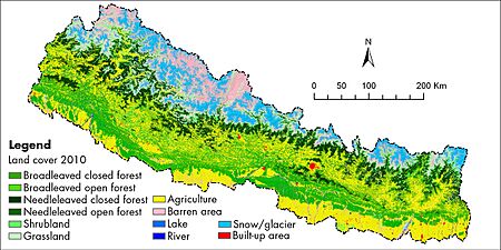 Land cover map of Nepal using Landsat 30 m (2010) data