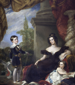 Louisa Barbara Catherine Philips, Countess of Lichfield (c.1800-1879) with two of her Children, Thomas George Anson, 2nd Earl of Lichfield MP (1825-1892) and Lady Harriet Frances Maria Anson, Lady Vernon (1827-1898) by Sir George Hayter