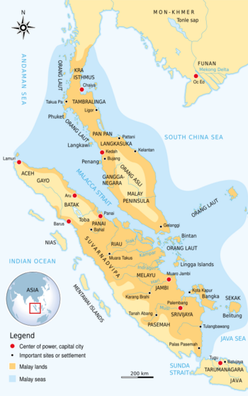 Map of ancient Melayu realm, based on a popular theory that Malayu Kingdom relates with Jambi