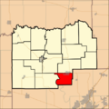 Map highlighting Athens South Precinct, Menard County, Illinois