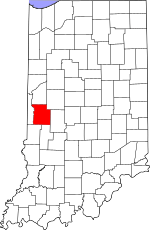 Parke County's location in Indiana