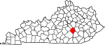 State map highlighting Rockcastle County