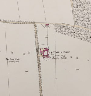 Map showing the area of the former Lundie Castle