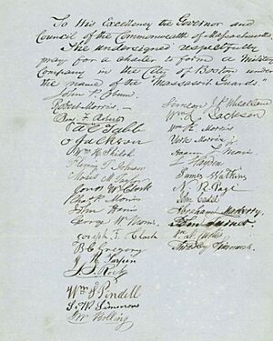 Massasoit Guards petition