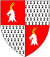 Arms of Morton: Quarterly 1st & 4th: Gules, a goat's head erased argent armed or; 2nd & 3rd: Ermine