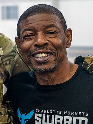 Muggsy Bogues Unexpected visit from NBA legends (2) (cropped).jpg