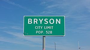 Population Sign of Bryson, TX