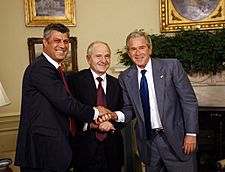President Bush with leaders of Kosovo