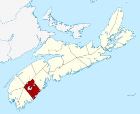 Location of Region of Queens Municipality, Nova Scotia