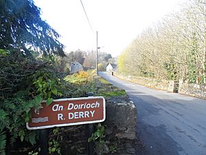 River Derry sign