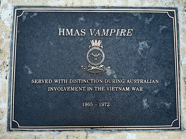 Rockingham Naval Memorial Park, Commemorative plaque for HMAS Vampire (D11), March 2020