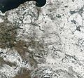 Satellite image of Poland in February 2003