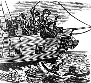 Slaves being thrown overboard from an unidentified slave ship