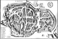 Stadtplan St Gallen 1642