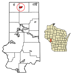 Location of Strum in Trempealeau County, Wisconsin.
