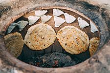 Turkmenistan bread baking