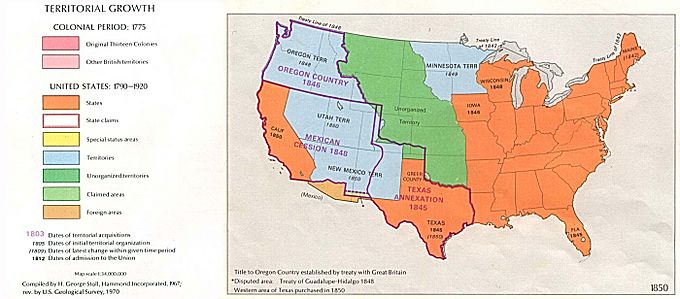 USA Territorial Growth 1850