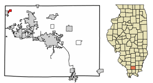 Location of Bush in Williamson County, Illinois.