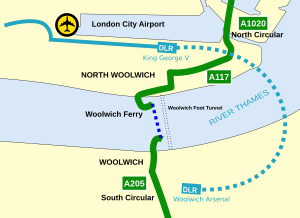 Woolwich Ferry map