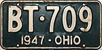 1947 Ohio license plate.JPG