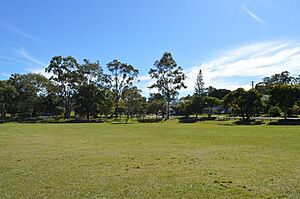650063 Mitchelton State School Playing field, from SE, 2018