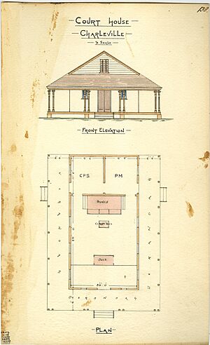 Architectural drawing of the Court House, Charleville, 14 January 1885