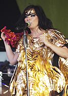 Björk performing