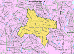 Census Bureau map of Ridgewood, New Jersey