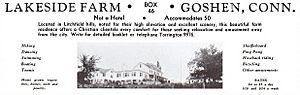 Christian clientele Lakeside Farm Goshen Connecticut 1942 advertisement