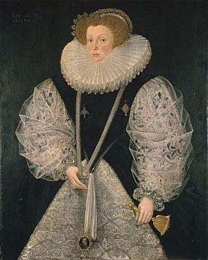 Countess of Bath, aka Mary Cornwallis, by George Gower, Manchester City Art Gallery, c.1580–1585, Oil on panel, c. 50 x 40 inches