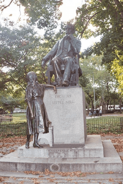 Dickens Statue in Clark Park in Spruce Hill
